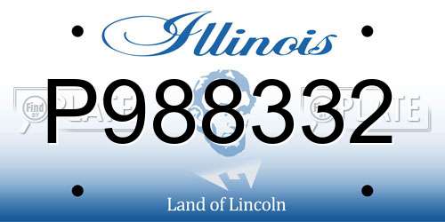 P988332 Illinois License Plate
