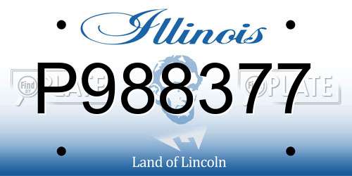 P988377 Illinois License Plate