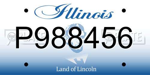 P988456 Illinois License Plate
