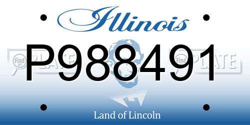 P988491 Illinois License Plate
