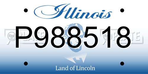 P988518 Illinois License Plate