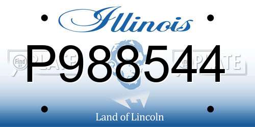 P988544 Illinois License Plate