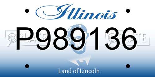 P989136 Illinois License Plate