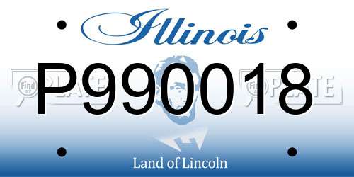 P990018 Illinois License Plate