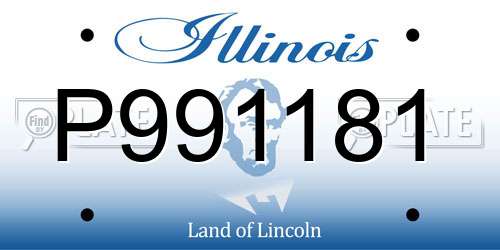 P991181 Illinois License Plate