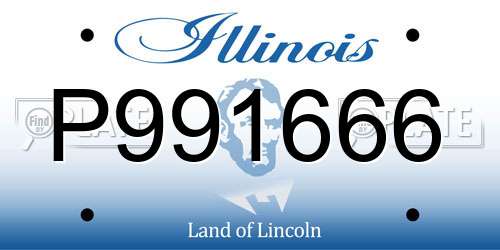 P991666 Illinois License Plate