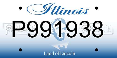 P991938 Illinois License Plate