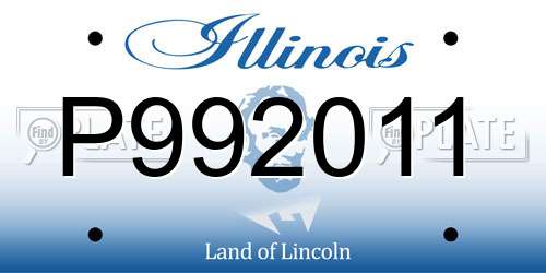 P992011 Illinois License Plate