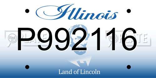 P992116 Illinois License Plate