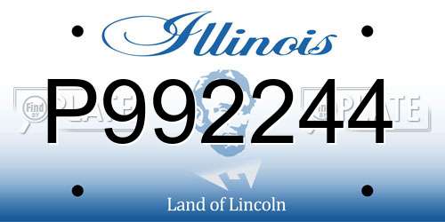 P992244 Illinois License Plate