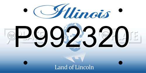 P992320 Illinois License Plate