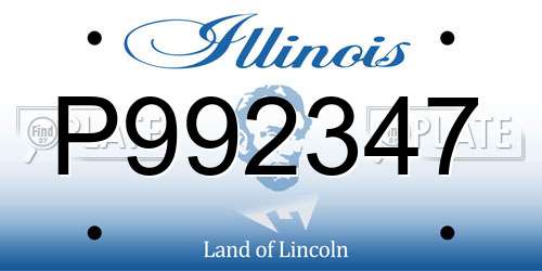 P992347 Illinois License Plate
