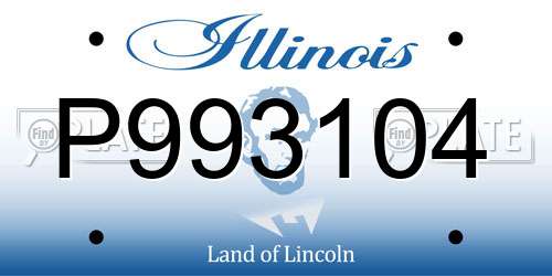 P993104 Illinois License Plate
