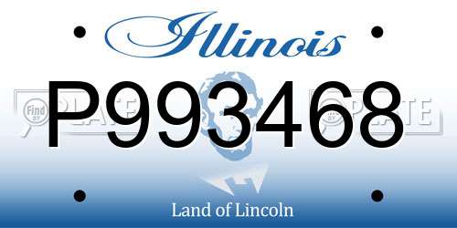 P993468 Illinois License Plate
