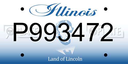 P993472 Illinois License Plate