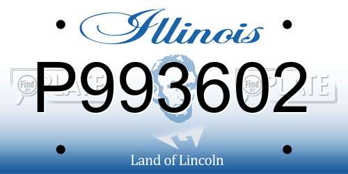 P993602 Illinois License Plate