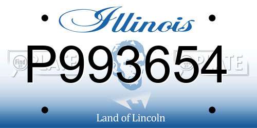 P993654 Illinois License Plate