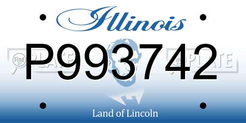 P993742 Illinois License Plate
