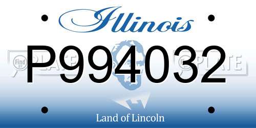 P994032 Illinois License Plate