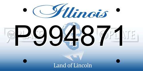 P994871 Illinois License Plate