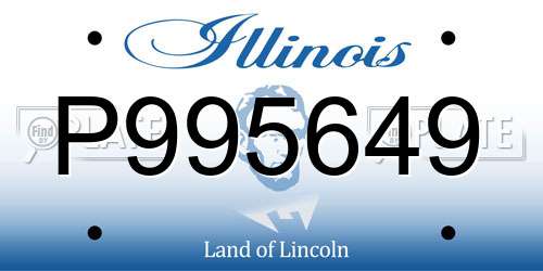 P995649 Illinois License Plate
