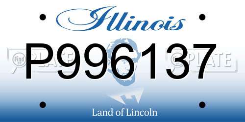 P996137 Illinois License Plate