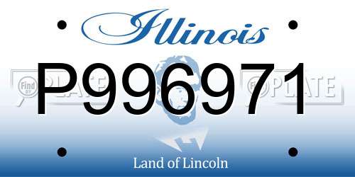 P996971 Illinois License Plate