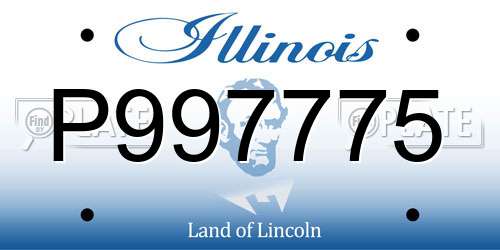 P997775 Illinois License Plate