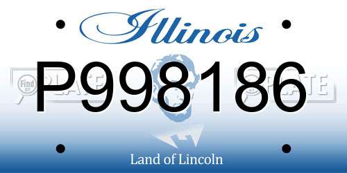 P998186 Illinois License Plate