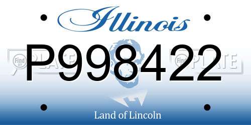 P998422 Illinois License Plate