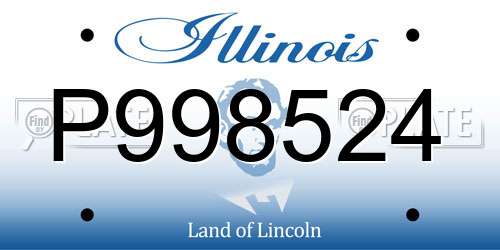 P998524 Illinois License Plate