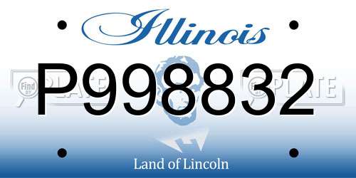P998832 Illinois License Plate