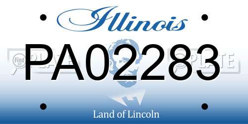 PA02283 Illinois License Plate