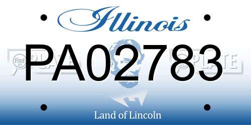 PA02783 Illinois License Plate