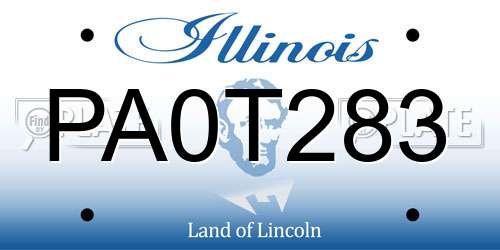 PA0T283 Illinois License Plate