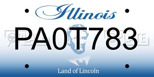 PA0T783 Illinois License Plate