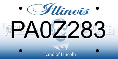 PA0Z283 Illinois License Plate