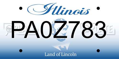 PA0Z783 Illinois License Plate