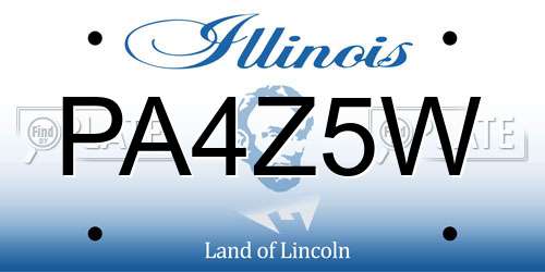 PA4Z5W Illinois License Plate
