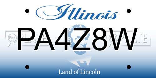PA4Z8W Illinois License Plate