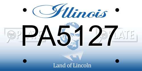 PA5127 Illinois License Plate