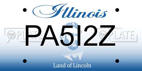 PA5I2Z Illinois License Plate