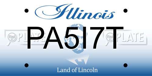 PA5I7T Illinois License Plate