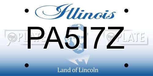 PA5I7Z Illinois License Plate