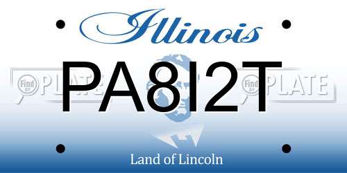 PA8I2T Illinois License Plate