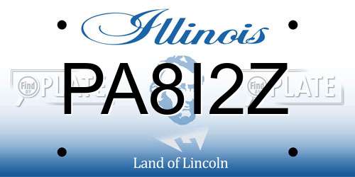 PA8I2Z Illinois License Plate
