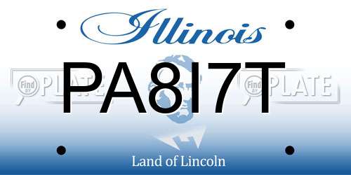 PA8I7T Illinois License Plate