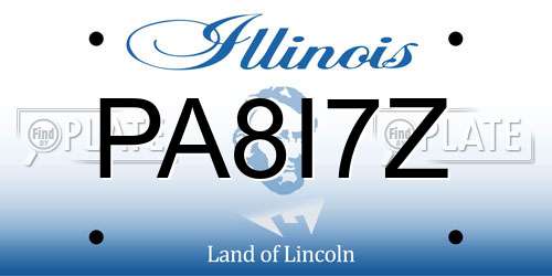 PA8I7Z Illinois License Plate