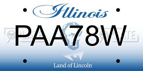 PAA78W Illinois License Plate
