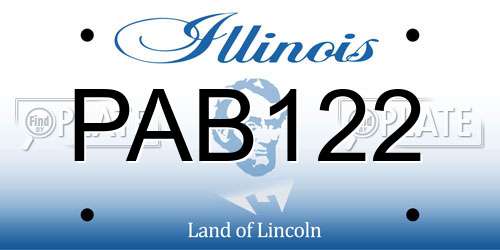 PAB122 Illinois License Plate